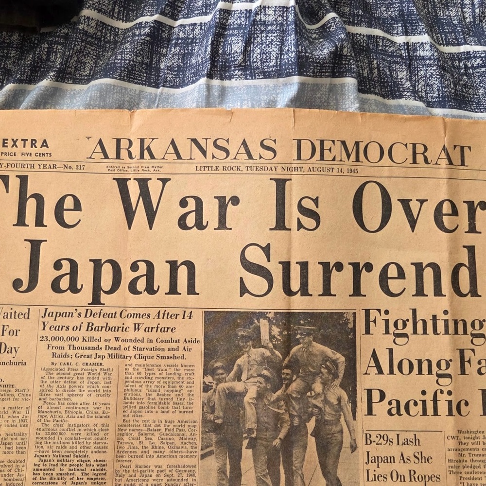 Vintage World War II Newspaper Print